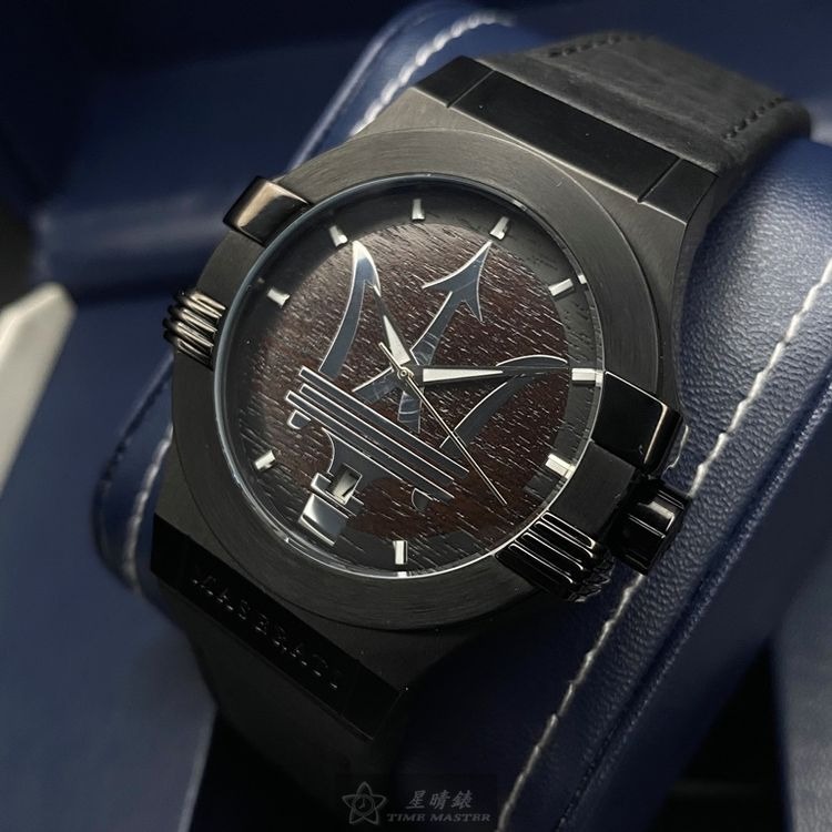 MASERATI瑪莎拉蒂男女通用錶,編號R8851108026,42mm黑錶殼,深黑色錶帶款◉20A004